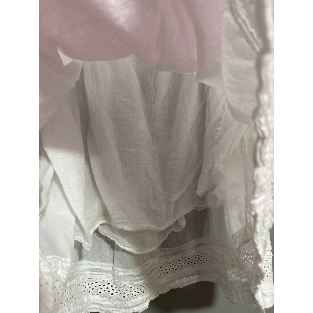 Jane Ashley White Cotton Skirt 3X Boho Eyelet Lace Cottagecore - Picture 3 of 4